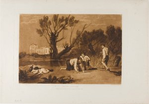 Young Anglers, tallerken 32 fra Liber Studiorum af Joseph Mallord William Turner