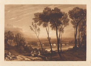 Broen i Mellemafstand af Joseph Mallord William Turner and Charles Turner