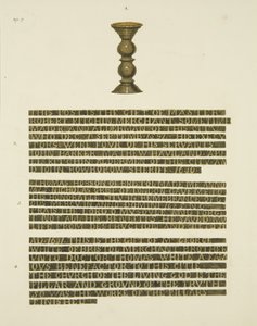Bronzesøjle (søm) nr. 2, med inskriptioner af nr. 2, 3 og 4 (blyant og akvarel på papir) af Joseph Manning