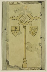 Gravsten i Temple Church (akvarel på papir) af Joseph Manning