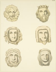 Lyskesten (bosser) i loftet i Redcliffe Church (akvarel på papir) af Joseph Manning