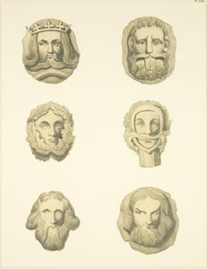 Lyskesten (bosser) i loftet i Redcliffe Church (akvarel på papir) af Joseph Manning