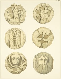 Lyskesten (bosser) i loftet i Redcliffe Church (akvarel på papir) af Joseph Manning