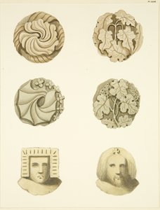Lyskesten (bosser) i loftet i Redcliffe Church (akvarel på papir) af Joseph Manning