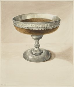 Mazer Bowl og Tazza, sat sammen (akvarel på papir) af Joseph Manning