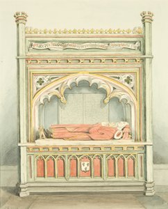 Monument til William Canynges i St Mary Redcliffe (akvarel på papir) af Joseph Manning
