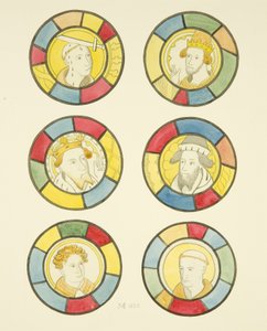 Farvet glas i nordvinduet i kirkeskibet St Mary Redcliffe (akvarel på papir) af Joseph Manning