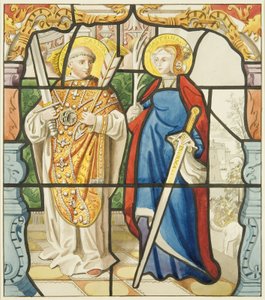 Glasmaleri i sakristivindue i St. Mark