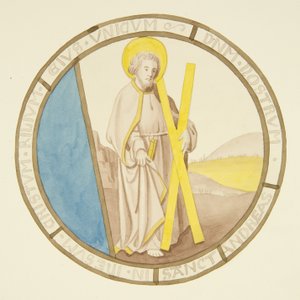 Farvede glas i vinduet i det private kapel i Bishop
