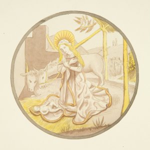 Farvede glas i vinduet til det private kapel i Bishop
