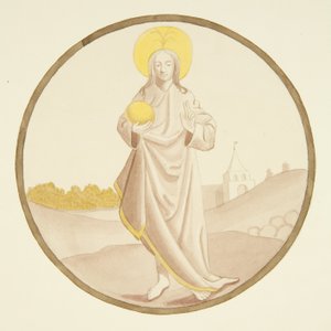 Farvede glas i vinduet i det private kapel i Bishop