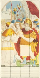 Glasmosaikvindue i den østlige ende af den sydlige sidegang af Bristol Cathedral (akvarel på papir) af Joseph Manning