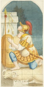 Glasmosaikvindue i den østlige ende af den sydlige sidegang af Bristol Cathedral, der viser Gideon and the Fleece (akvarel på papir) af Joseph Manning