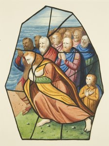 Glasmaleri, der sandsynligvis viser disciplene ved Genesaret Sø, St. Michael