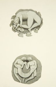 To lyskesten i loftet ved indgangen til den nordlige dør til Bristol Cathedral (akvarel på papir) af Joseph Manning