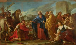 Centurion, der knæler ved Kristi fødder eller, Jesus helbreder søn af en officer, 1752