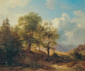 Sommerlandskab i de høje bjerge af Joseph Martin Höger