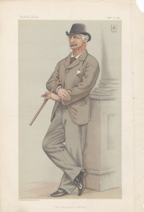 Coutts Lindsay, The Grosvenor Gallery fra Vanity Fair 3. februar 1883 (kromolitografi) af Joseph Middleton Jopling