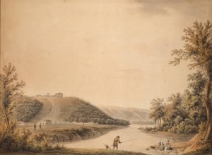 Udsigt over paladset i Kurakins ejendom Nadezhdino, 1800-tallet. af Joseph Moessmer