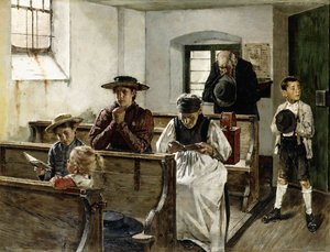 En familie i bøn af Joseph Molitor Von Muhlfeld