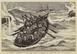 En kunstners pilgrimsrejse til det hellige land, X, lander ved Jaffa, Andromedas klippe