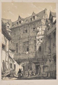 Middelalderens arkitektur: Abbaye St. Amand, Rouen af Joseph Nash
