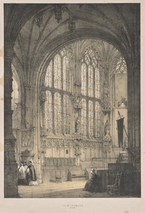 Middelalderens arkitektur: I St. Jacques, Dieppe, East End, Interiør af Joseph Nash