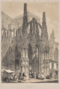 Middelalderens arkitektur: Louviers, Normandiet, South Porch af Joseph Nash