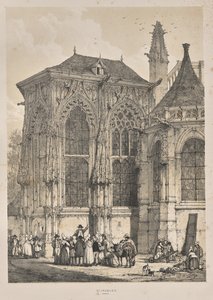 Middelalderens arkitektur: St. Jacques, Dieppe, East End, Eksteriør af Joseph Nash