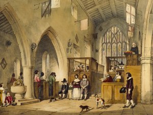 Kapel i Haddon Hall, Derbyshire, 1600, illustration fra 