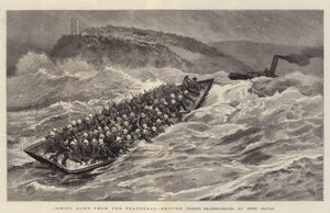 Når de kommer hjem fra Transvaal, går britiske tropper ombord i Port Natal