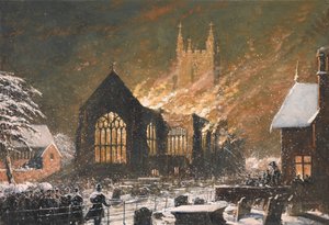 Croydon Church on Fire, 5. januar af Joseph Nash