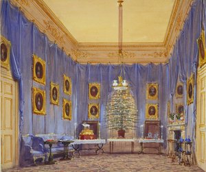 Dronning Victorias juletræ, Windsor Castle, 1845 af Joseph Nash