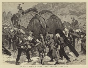 Den afghanske krig, et elefantbatteri, der rykker frem til fronten