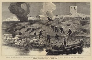 Bombardementet af Alexandria, Landing Party fra HMS Invincible, under løjtnant Barton R Bradford og flag-løjtnant den ærede Hedworth Lambton, der ødelægger våben ved Fort Mex af Joseph Nash