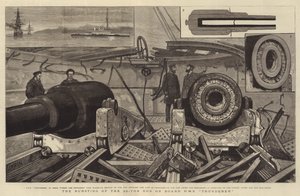 Sprængningen af 38-tons pistolen om bord på HMS Thunderer