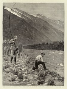 Den tyske kejsers besøg i Norge, hvor han spillede sin første laks i Olden-elven