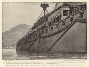 Besættelsen af Volo, sømænd på det græske krigsskib Hydra, der ser tyrkerne komme ind i byen