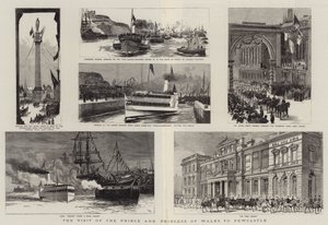 Prinsen og Prinsessen af Wales besøg i Newcastle af Joseph Nash