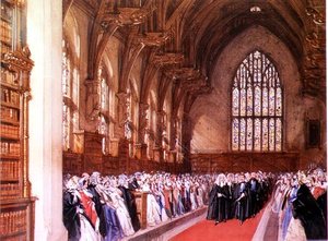 Udsigt over Westminster Hall (interiør) af Joseph Nash