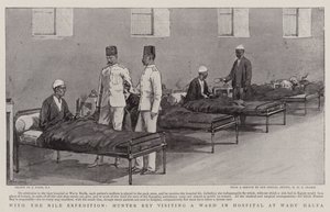 Med Nile Ekspeditionen besøgte Hunter Bey en afdeling på hospitalet i Wady Halfa af Joseph Nash