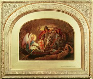 Hvordan en engel roede Sir Galahad over Dern Mere af Joseph Noel Paton