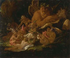 Puck og feer, fra "En skærsommernatsdrøm" af Joseph Noel Paton