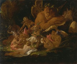 Puck og feerne, fra "En skærsommernatsdrøm" af Joseph Noel Paton