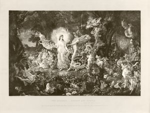 Striden - Oberon og Titania (fotogravure) af Joseph Noel Paton