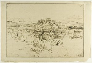 Athen fra bjerget Lybacettus af Joseph Pennell