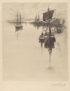 Nedenfor Chestnut St. Bridge, Philadelphia af Joseph Pennell