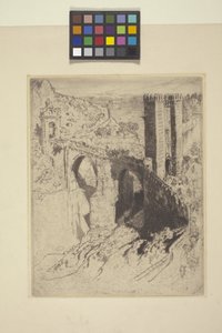 Bridge Of Alcantara (ætsning) af Joseph Pennell