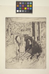 Bridge Of Alcantara (ætsning) af Joseph Pennell
