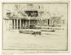 Cannon Street Station, fra floden af Joseph Pennell
